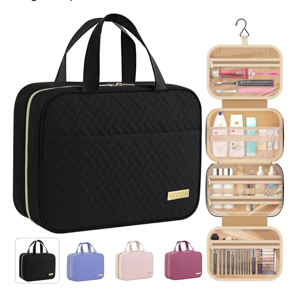 Black Travel Makeup Bag